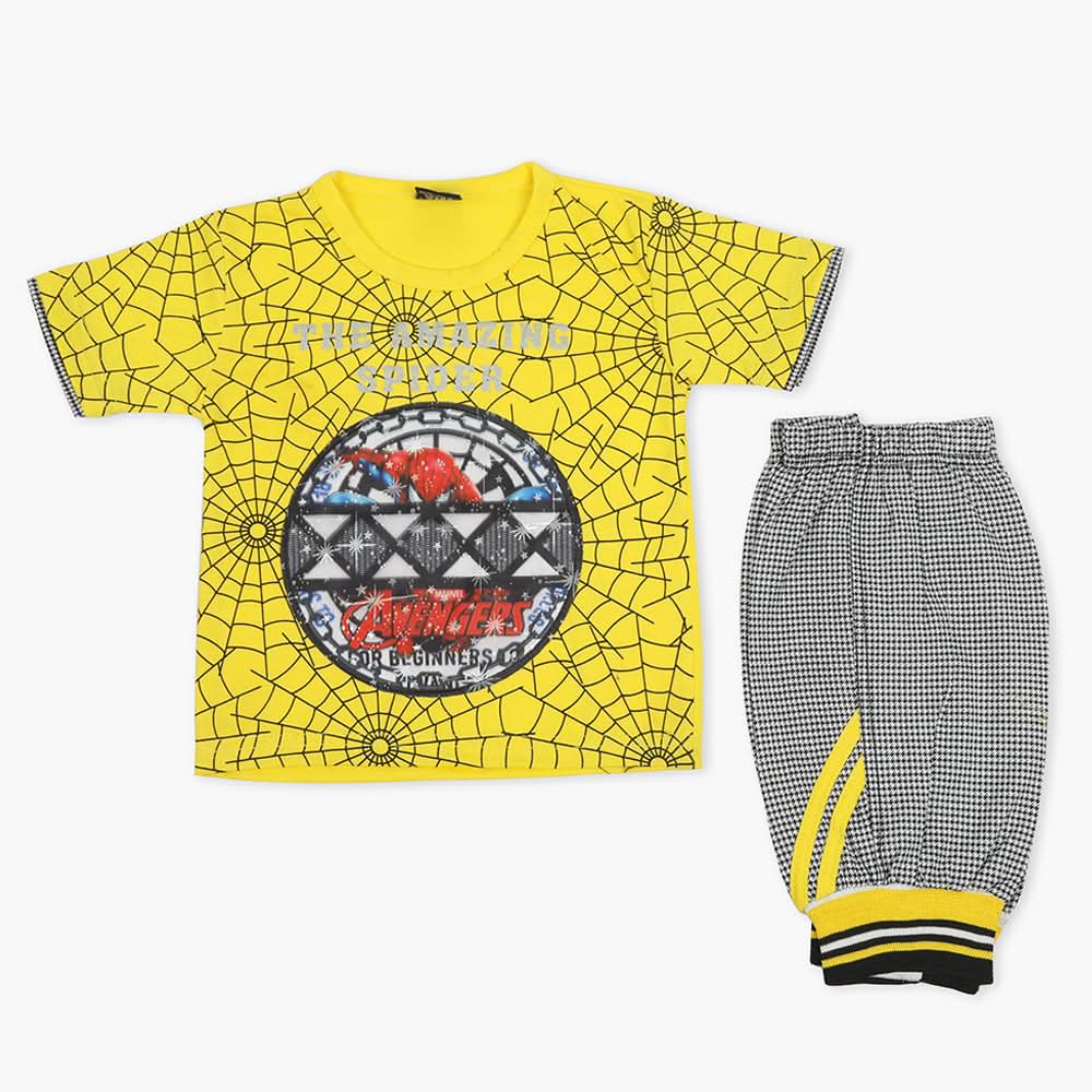 Boys Half Sleeves Short Suit - Yellow, Boys Sets & Suits, Chase Value, Chase Value