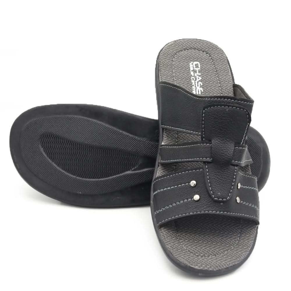Men's Slippers (A-2) - Black, Men, Slippers, Chase Value, Chase Value