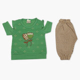 Girls Half Sleeves Suit - Green, Girls T-Shirts, Chase Value, Chase Value