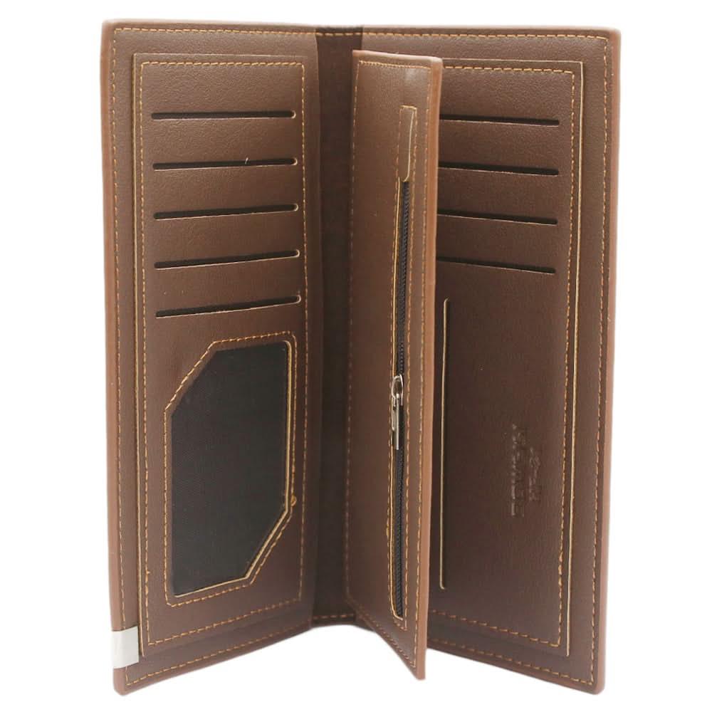 Men's Cheque Book Wallet - Dark Brown, Men, Wallets, Chase Value, Chase Value