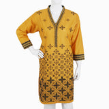 Women's Embroidered Kurti - Mustard, Women Ready Kurtis, Chase Value, Chase Value