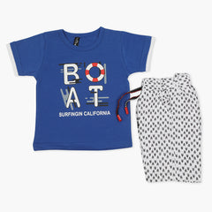 Boys Half Sleeves Short Suit - Royal Blue, Boys Sets & Suits, Chase Value, Chase Value