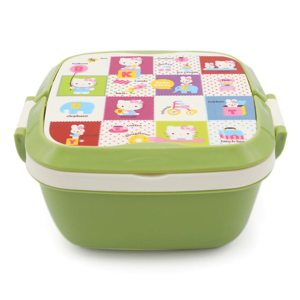 Square Lunch Box - Green, Kids, Tiffin Boxes And Bottles, Chase Value, Chase Value