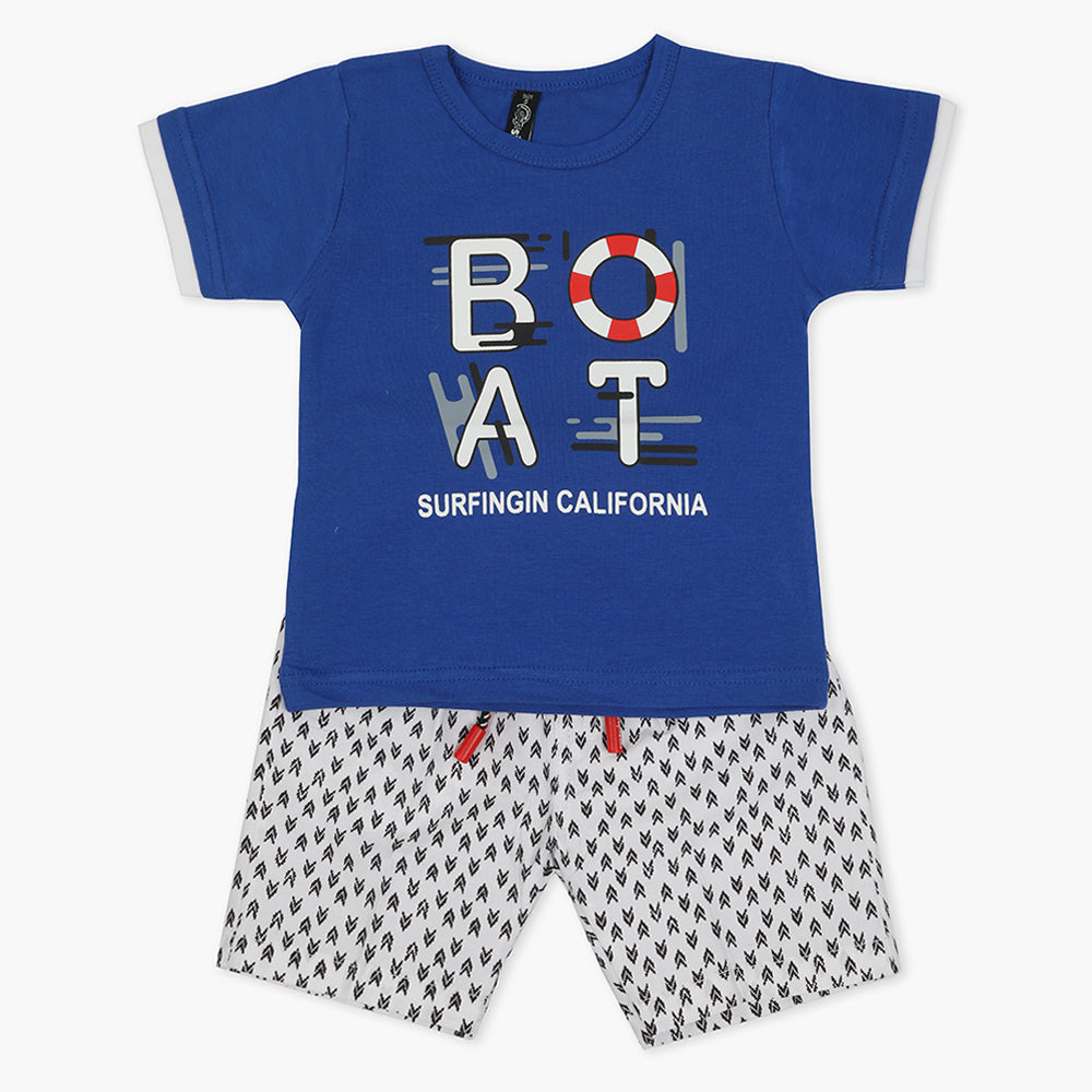 Boys Half Sleeves Short Suit - Royal Blue, Boys Sets & Suits, Chase Value, Chase Value