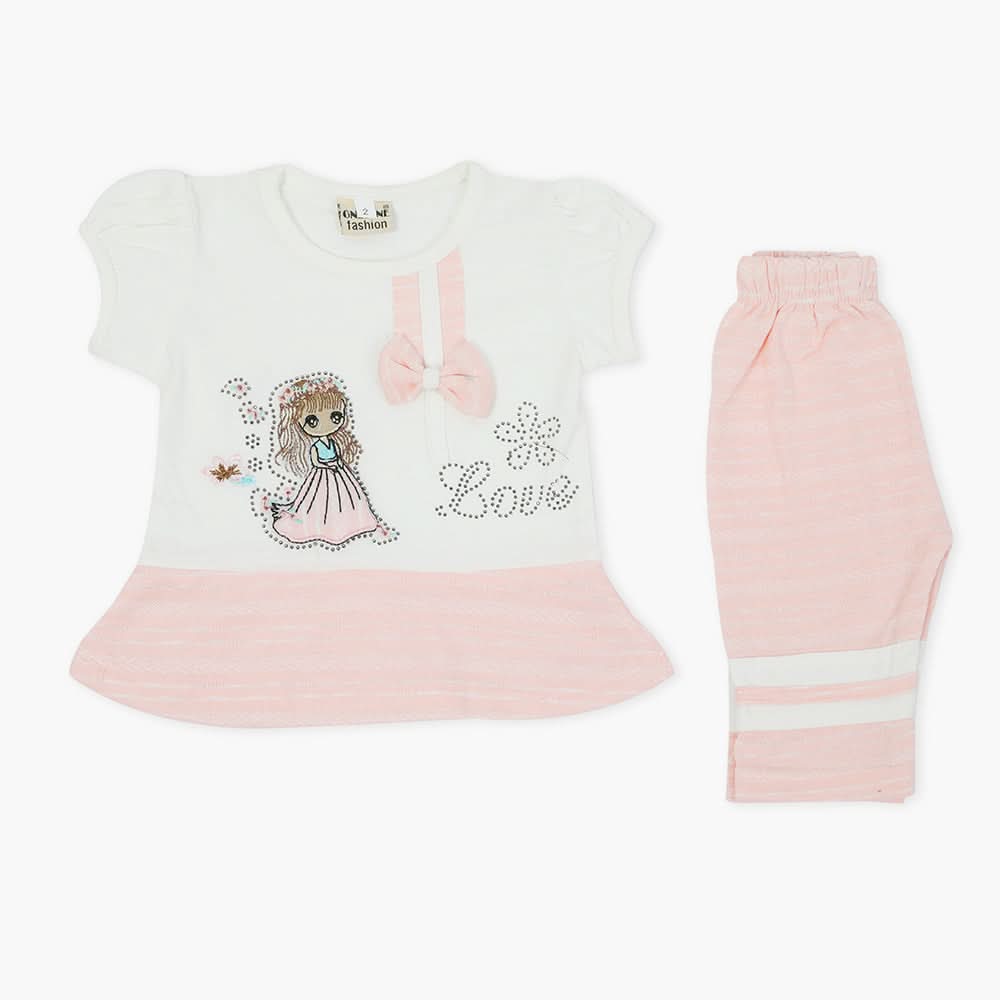Girls Half Sleeves Suit - Pink, Girls T-Shirts, Chase Value, Chase Value