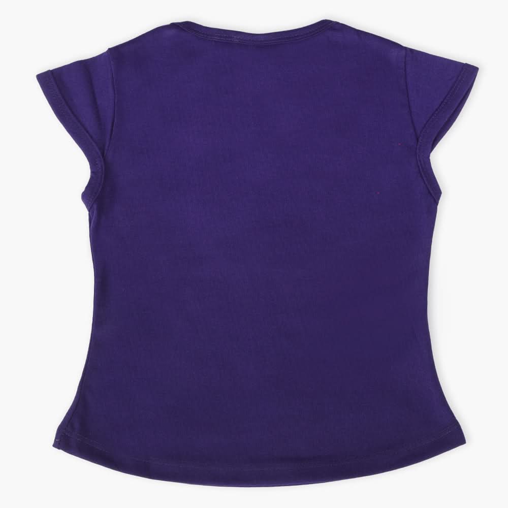 Girls Half Sleeves T-Shirt - Dark Purple, Girls T-Shirts, Chase Value, Chase Value