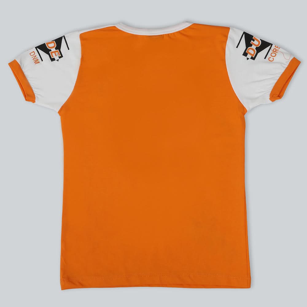 Boys Half Sleeves T-Shirt - Orange, Boys T-Shirts, Chase Value, Chase Value