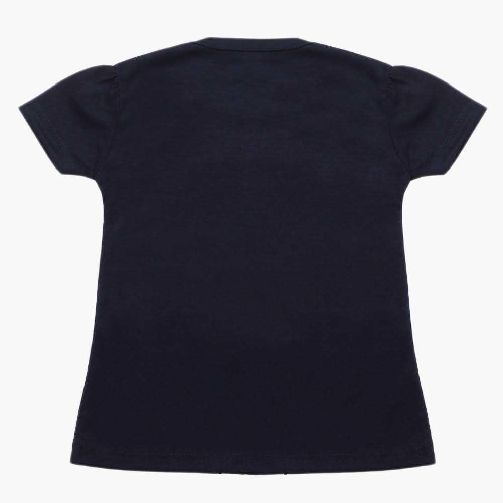 Girls Half Sleeves T-Shirt - Navy Blue, Girls T-Shirts, Chase Value, Chase Value