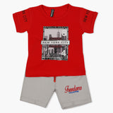 Boys Half Sleeves Short Suit - Red, Boys Sets & Suits, Chase Value, Chase Value