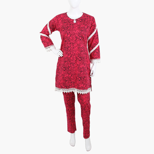 Women's Printed Shalwar Suit - Dark Pink, Women Shalwar Suits, Chase Value, Chase Value