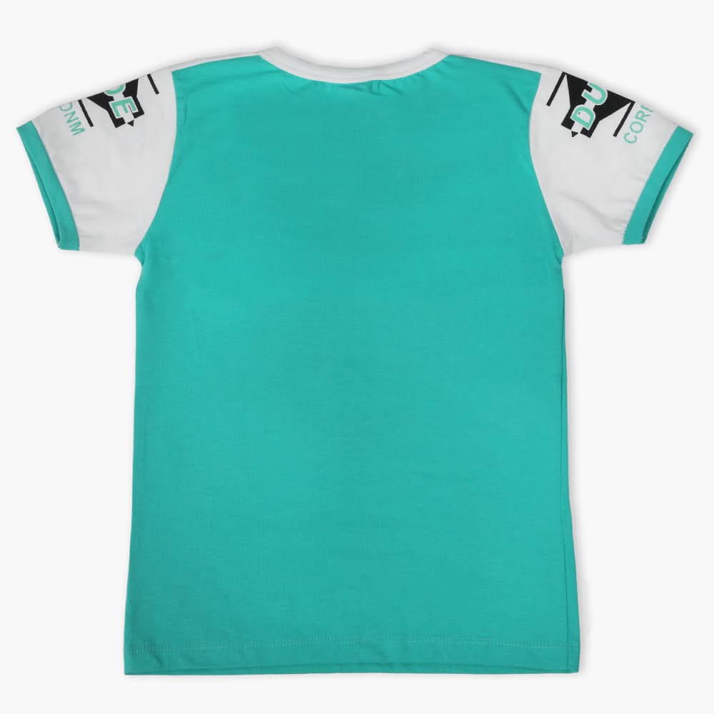 Boys Half Sleeves T-Shirt - Sea Green, Boys T-Shirts, Chase Value, Chase Value