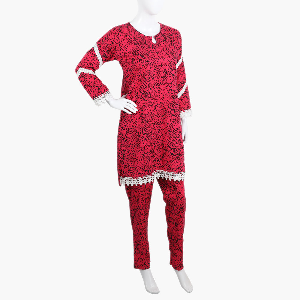 Women's Printed Shalwar Suit - Dark Pink, Women Shalwar Suits, Chase Value, Chase Value