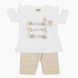 Girls Half Sleeves Suit - Beige, Girls T-Shirts, Chase Value, Chase Value