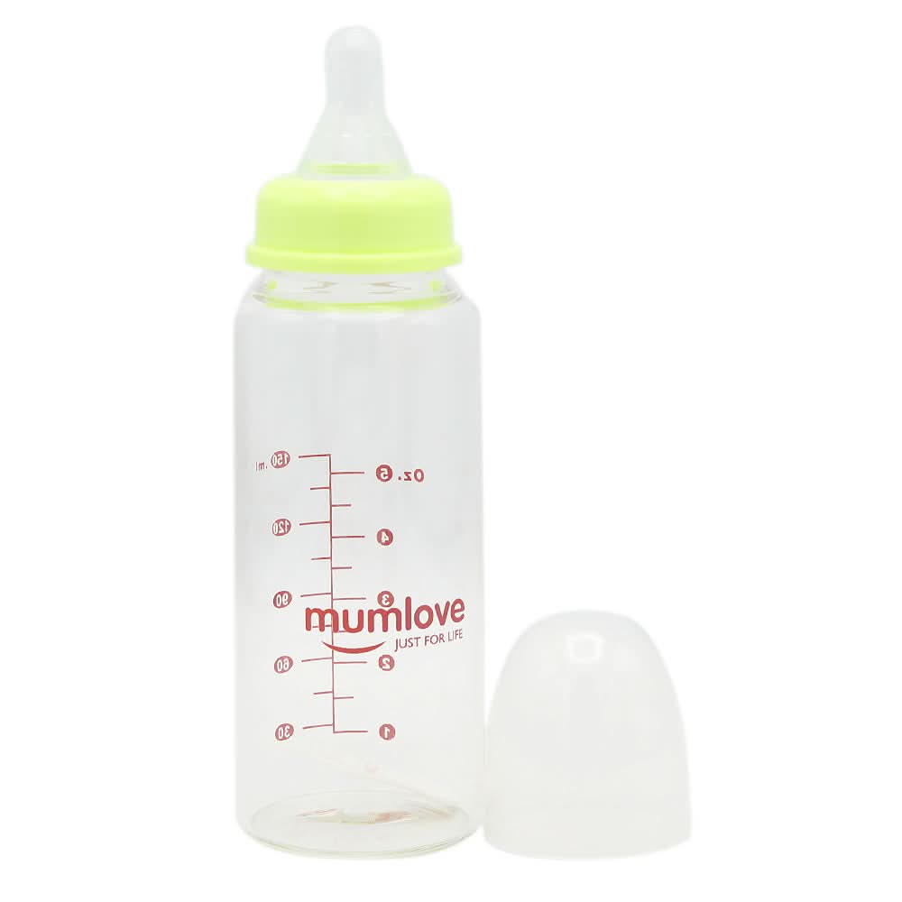Mum Love Glass Bottle 150ml B1375 - Light Green, Kids, Feeding Supplies, Chase Value, Chase Value