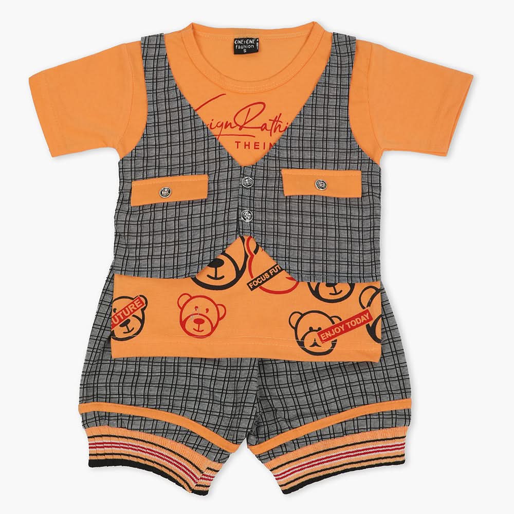 Boys Short Suit - Orange, Boys Sets & Suits, Chase Value, Chase Value