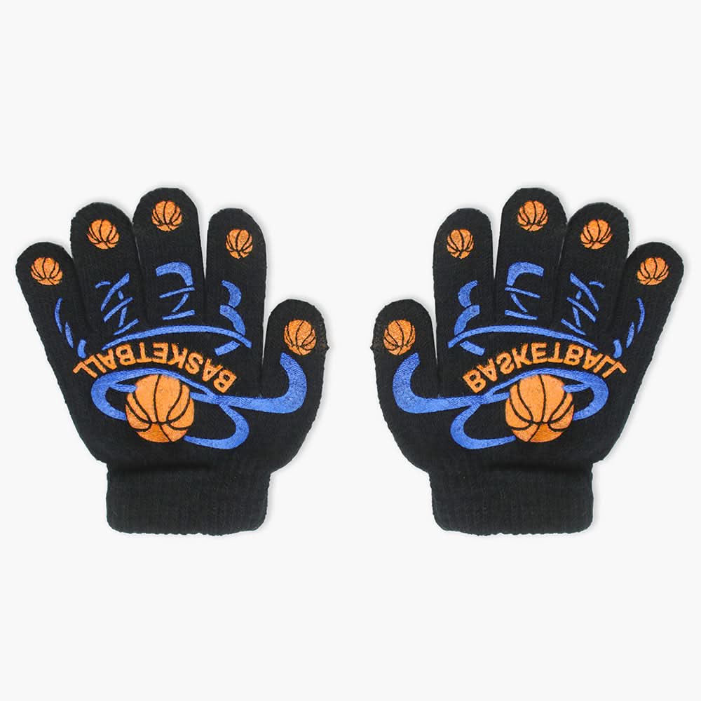 Kids Woolen Gloves - Black, Girls Caps & Gloves, Chase Value, Chase Value