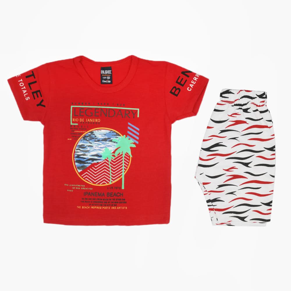 Boys Half Sleeves Suit - Red, Boys Sets & Suits, Chase Value, Chase Value