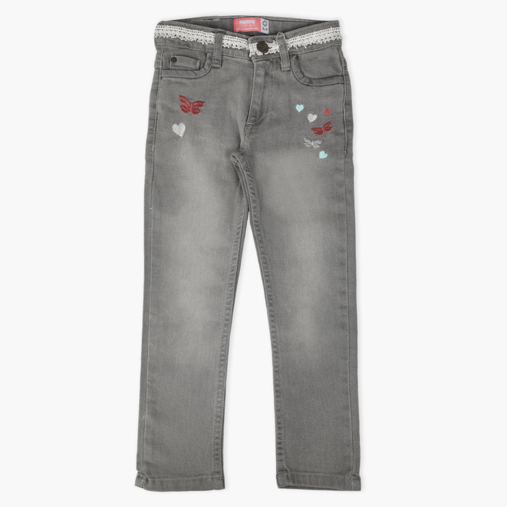 Girls Denim Pant - Grey, Girls Pants & Capri, Chase Value, Chase Value