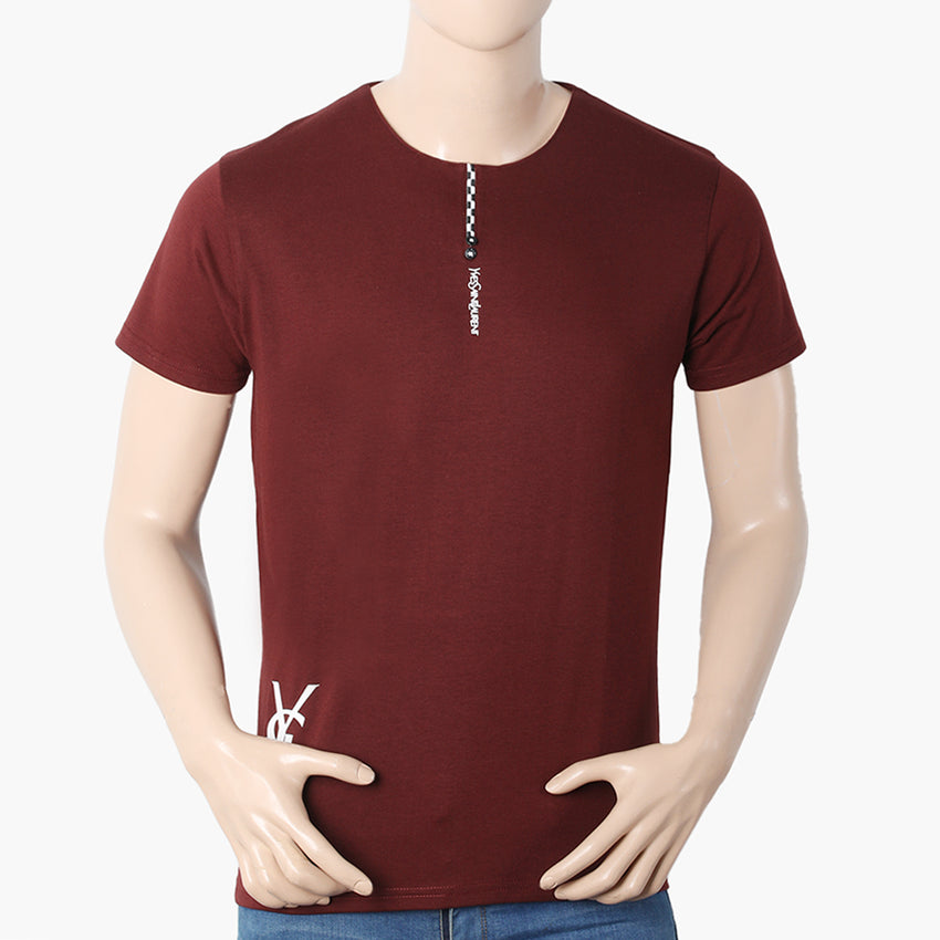 Men's Half Sleeves T-Shirt - Maroon, Men's T-Shirts & Polos, Chase Value, Chase Value