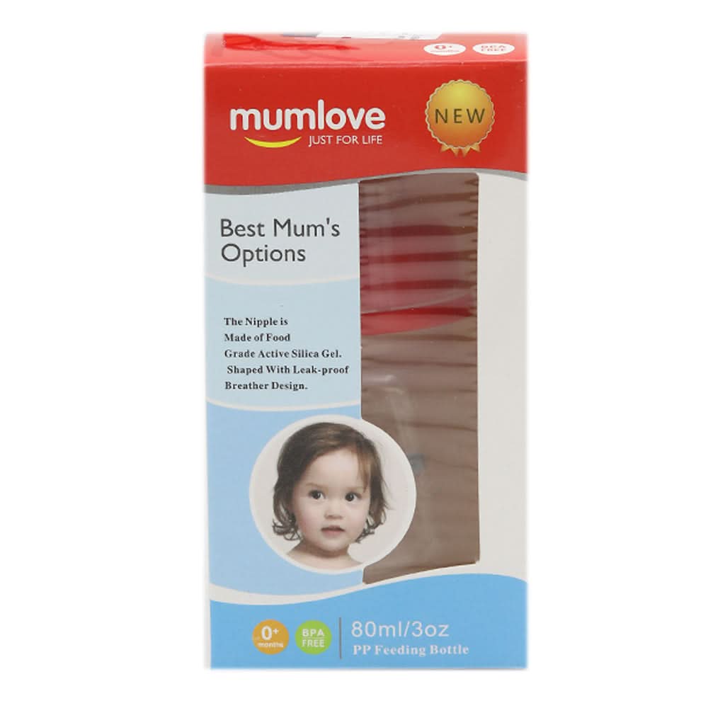 Mum Love Baby Bottle 80ml B0372 - Red, Kids, Feeding Supplies, Chase Value, Chase Value