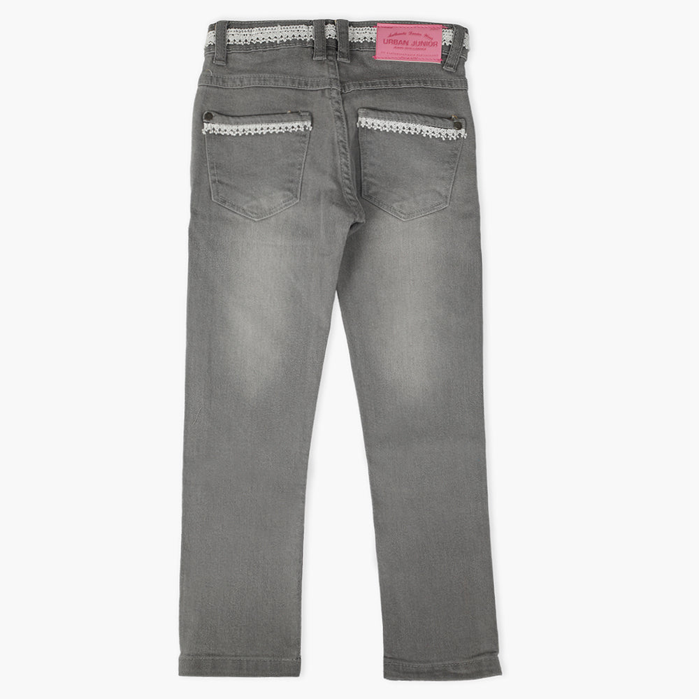 Girls Denim Pant - Grey, Girls Pants & Capri, Chase Value, Chase Value