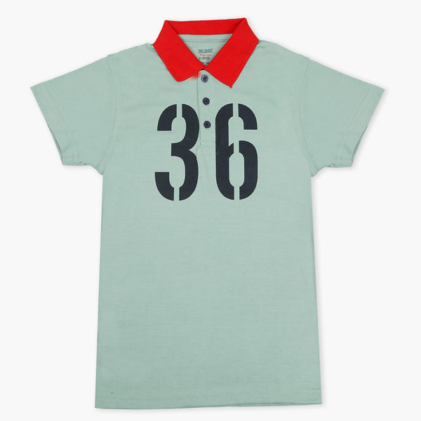 Boys Half Sleeves Polo T-Shirt - Cyan, Boys T-Shirts, Chase Value, Chase Value