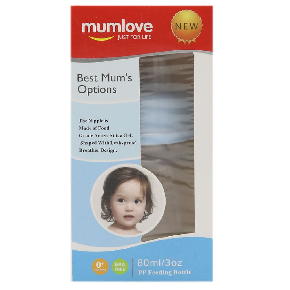 Mum Love Baby Bottle 80ml B0372 - Sky Blue, Kids, Feeding Supplies, Chase Value, Chase Value