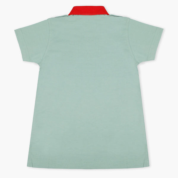 Boys Half Sleeves Polo T-Shirt - Cyan, Boys T-Shirts, Chase Value, Chase Value
