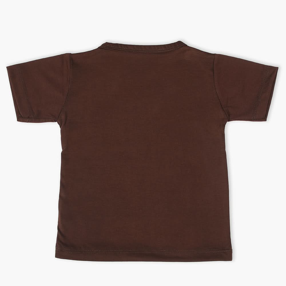 Boys Half Sleeves T-Shirt - Dark Brown, Boys T-Shirts, Chase Value, Chase Value