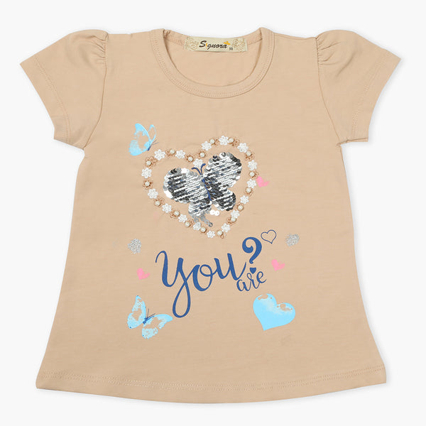 Girls T-Shirt - Light Brown, Girls T-Shirts, Chase Value, Chase Value
