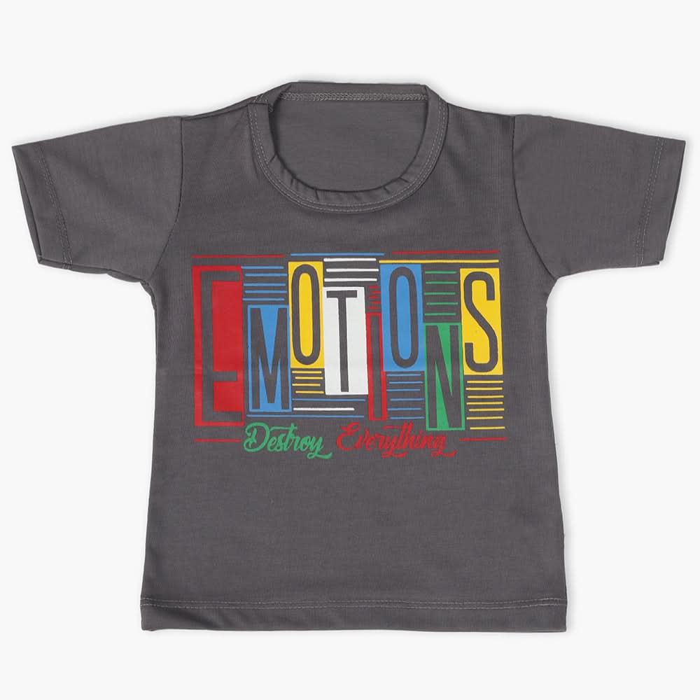 Boys Half Sleeves T-Shirt - Dark Grey, Boys T-Shirts, Chase Value, Chase Value