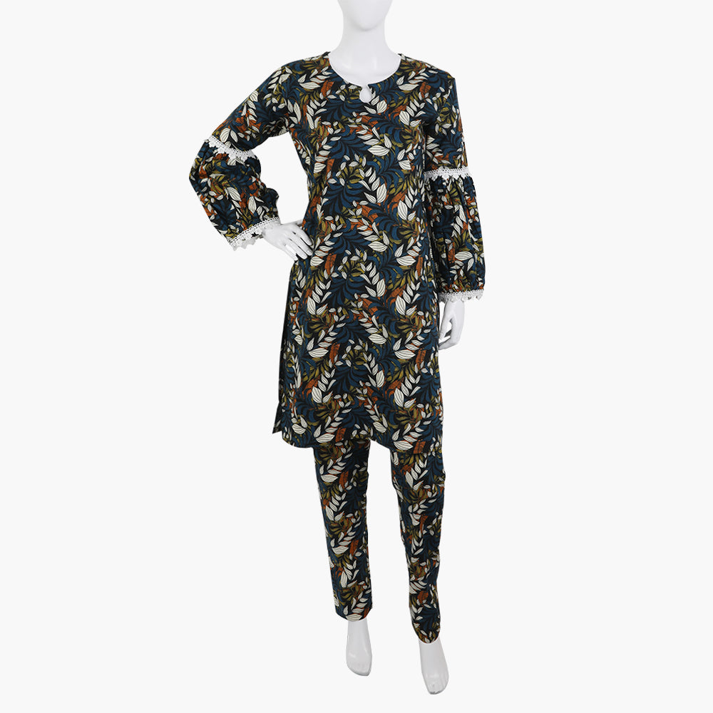 Women's Printed Shalwar Suit - Dark Blue, Women Shalwar Suits, Chase Value, Chase Value