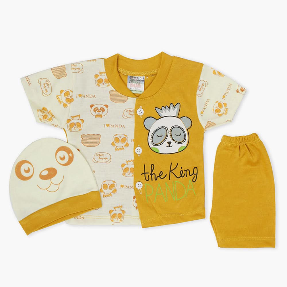 Newborn Boys Half Sleeves Suit - Mustard, Newborn Boys Sets & Suits, Chase Value, Chase Value