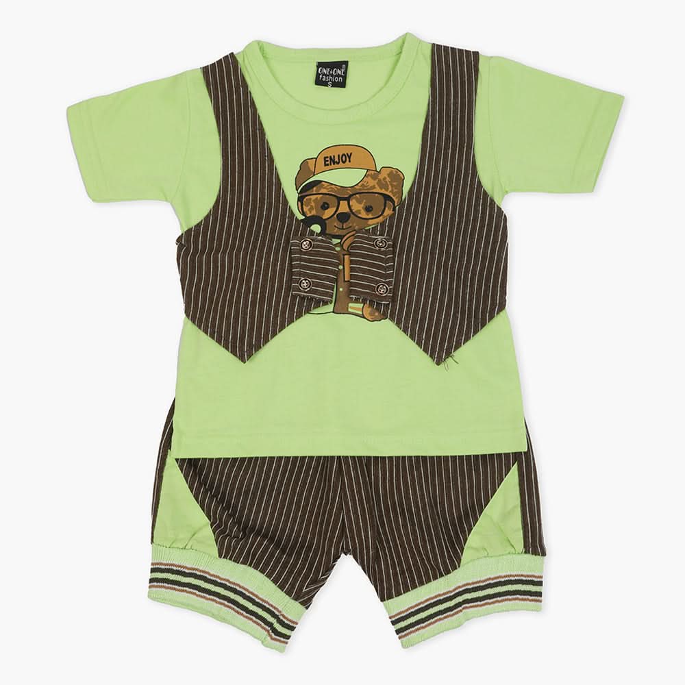 Boys Half Sleeves Short Suit - Green, Boys Sets & Suits, Chase Value, Chase Value