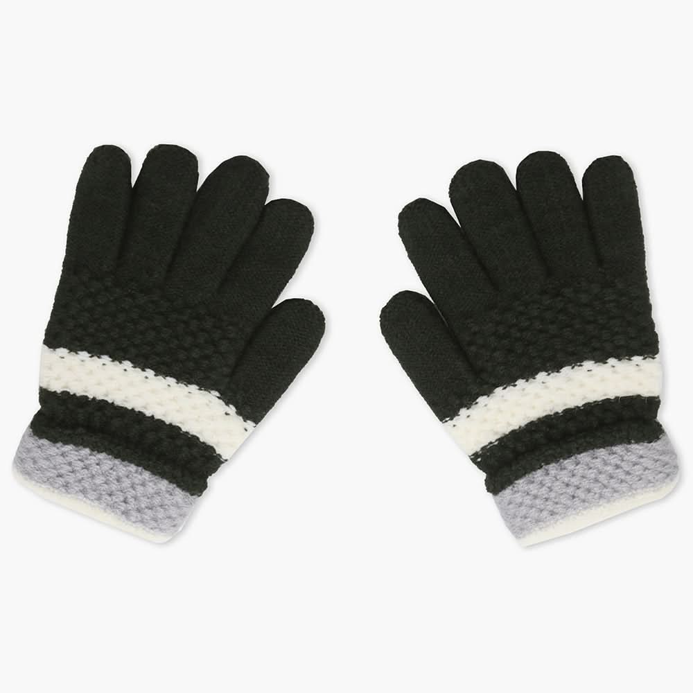 Boys woolen Gloves - Dark Green, Boys Caps & Gloves, Chase Value, Chase Value