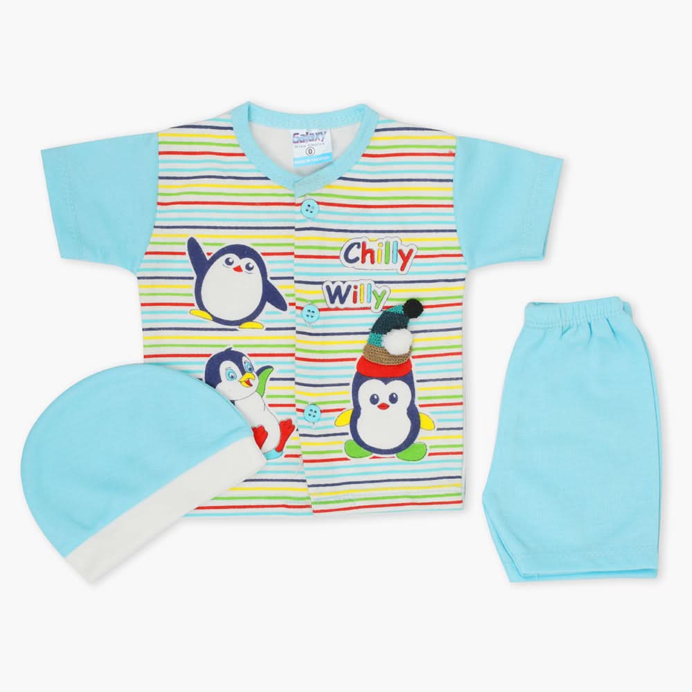 Newborn Boys Half Sleeves Suit - Blue, Newborn Boys Sets & Suits, Chase Value, Chase Value