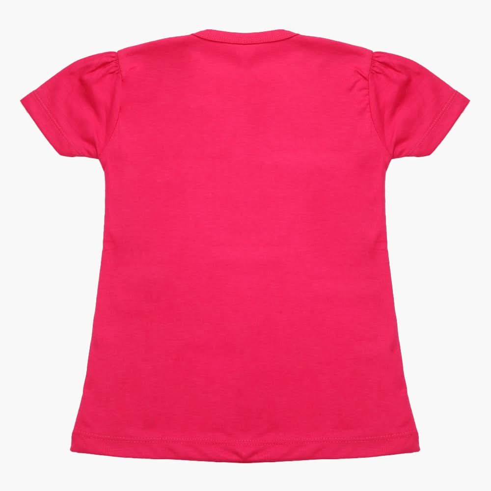Girls Half Sleeves T-Shirt - Dark Pink, Girls T-Shirts, Chase Value, Chase Value