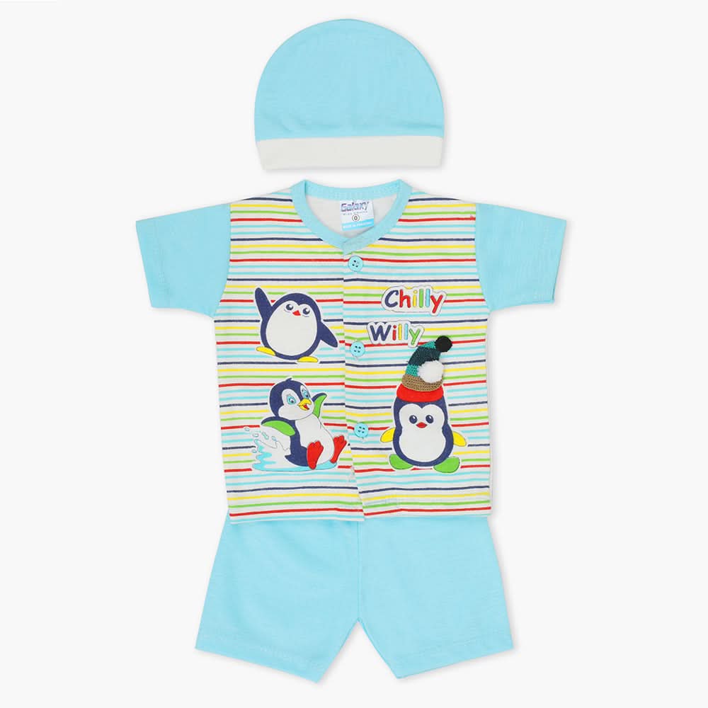 Newborn Boys Half Sleeves Suit - Blue, Newborn Boys Sets & Suits, Chase Value, Chase Value
