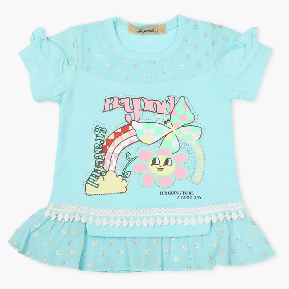 Girls T-Shirt - Sky Blue, Girls T-Shirts, Chase Value, Chase Value