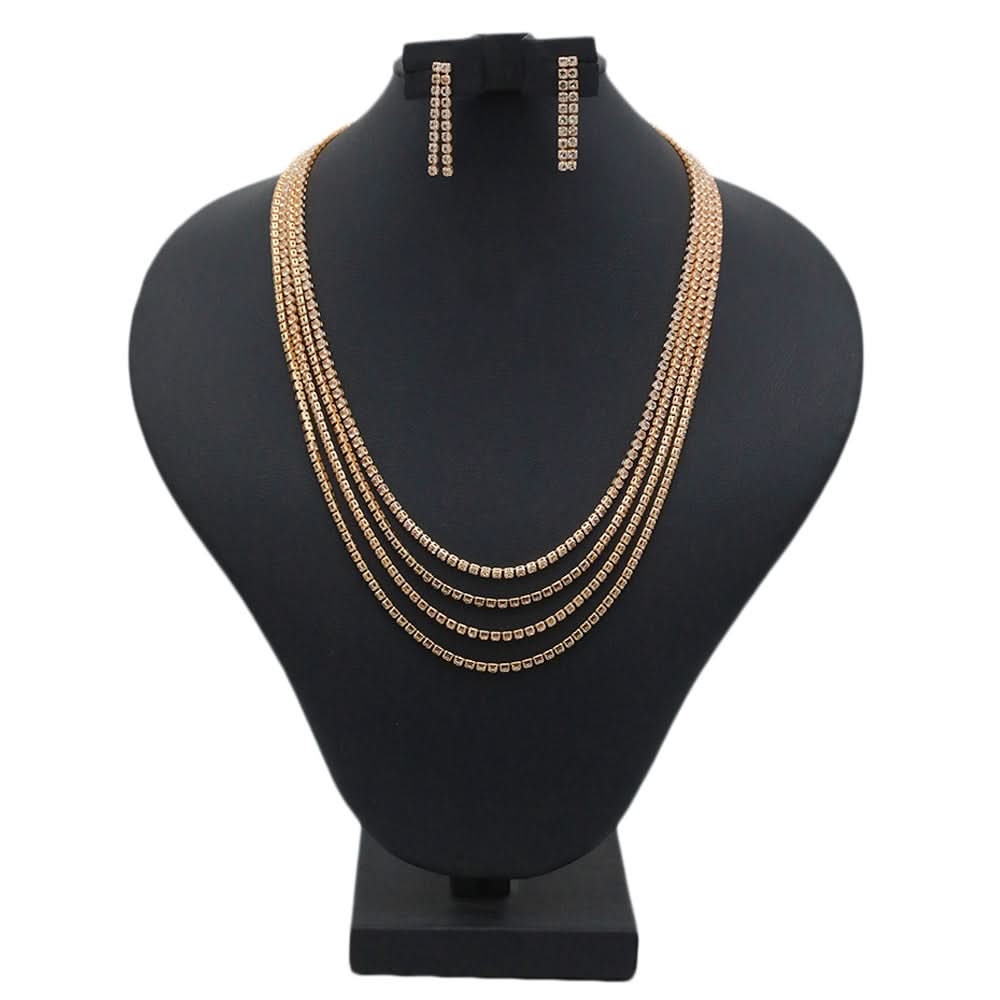 Women's Stone Mala - Golden, Women Jewellery Set, Chase Value, Chase Value