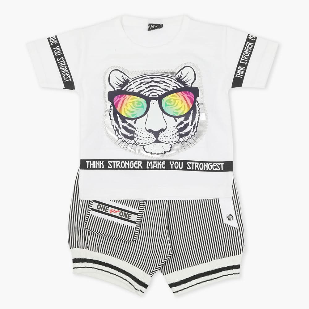 Girls Half Sleeves Suit - White, Girls T-Shirts, Chase Value, Chase Value
