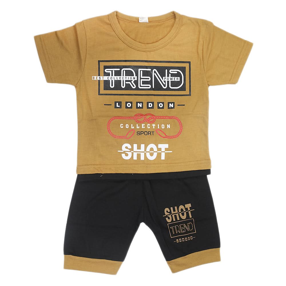 Boys Half Sleeves Suit - Brown, Kids, Boys Sets And Suits, Chase Value, Chase Value