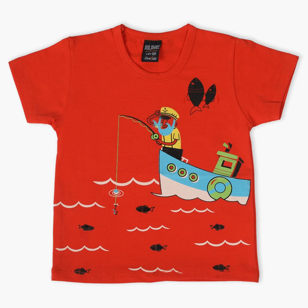 Boys Half Sleeves T-Shirt - Orange, Boys T-Shirts, Chase Value, Chase Value