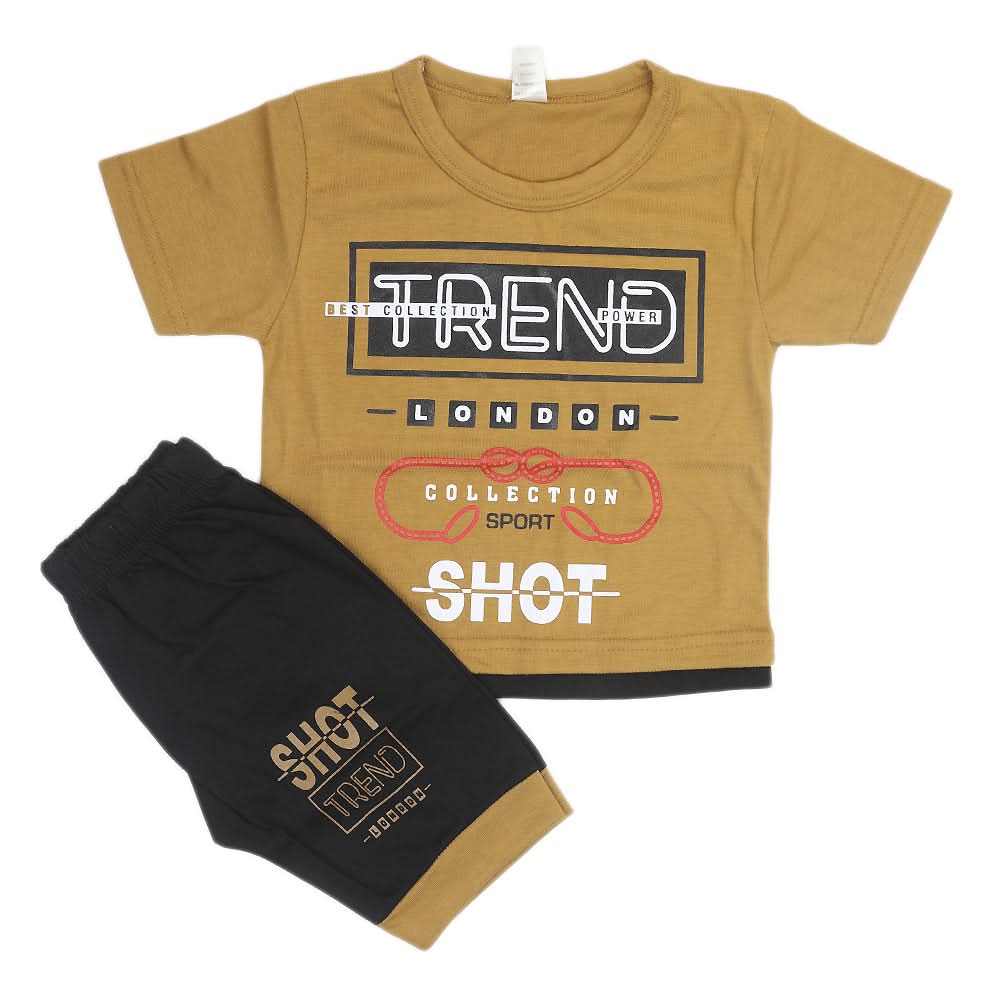 Boys Half Sleeves Suit - Brown, Kids, Boys Sets And Suits, Chase Value, Chase Value