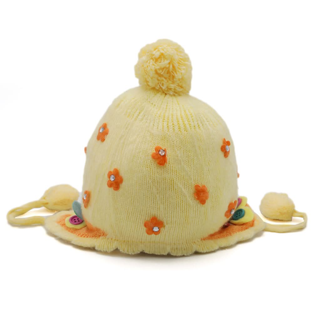 Kids Woolen Cap - Cream, Girls Caps & Gloves, Chase Value, Chase Value