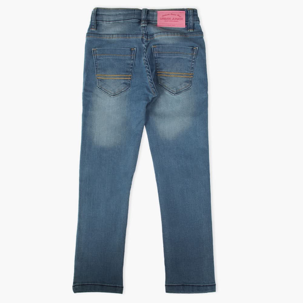 Girls Denim Pant - Dark Blue, Girls Pants & Capri, Chase Value, Chase Value