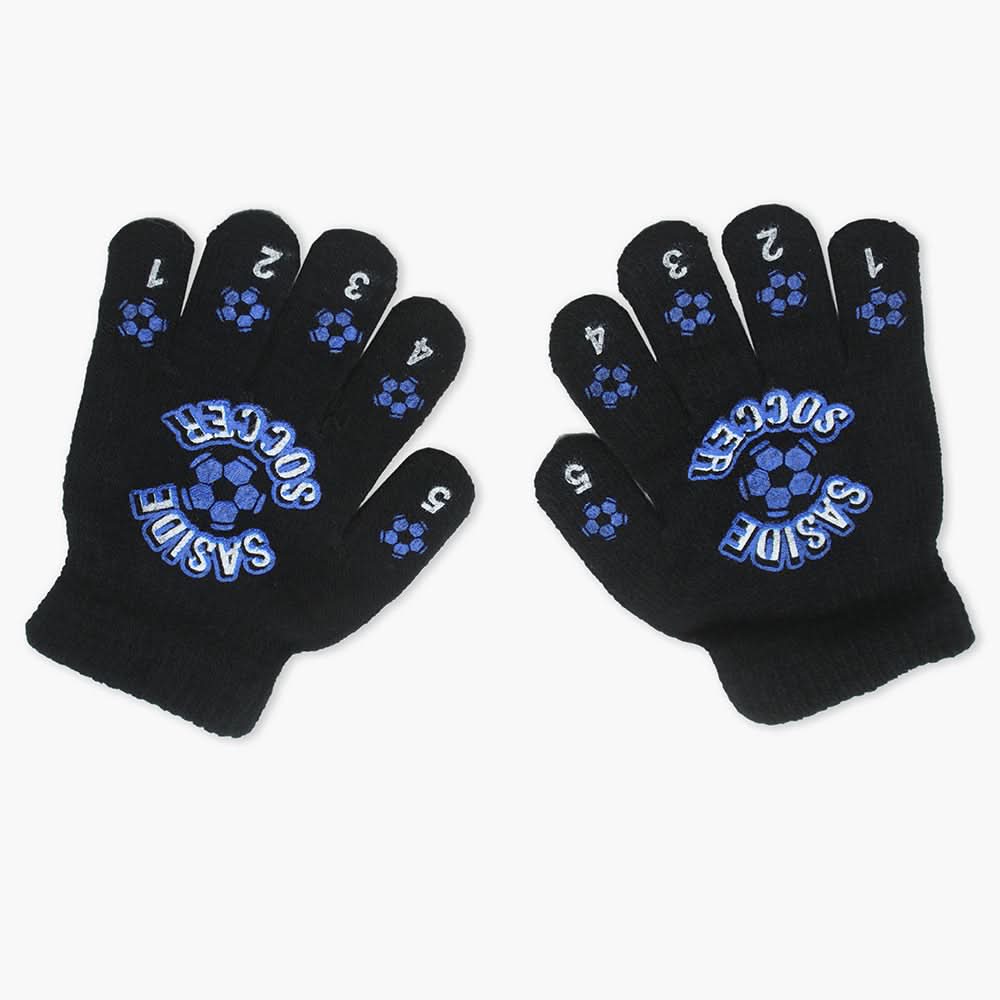 Kids Woolen Gloves - Black, Girls Caps & Gloves, Chase Value, Chase Value