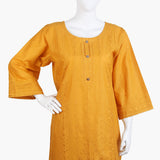 Women's Embroidered Kurti - Mustard, Women Ready Kurtis, Chase Value, Chase Value