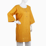 Women's Embroidered Kurti - Mustard, Women Ready Kurtis, Chase Value, Chase Value