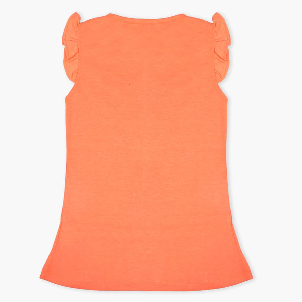 Girls Half Sleeves T-Shirt - Peach, Girls T-Shirts, Chase Value, Chase Value